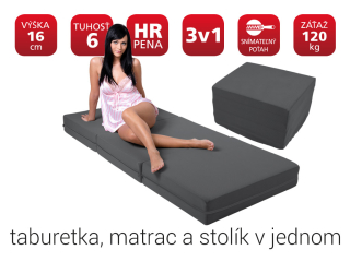 FLEXY POUF 80x200 cm - taburetka a kvalitný ortopedický matrac v jednom
