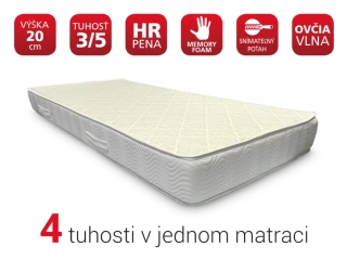 matrac LAMA SOFT - 4 tuhosti a výnimočný komfort